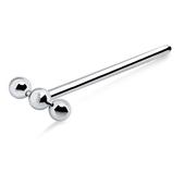 3 Balls Shaped Silver Straight Nose Stud NSKA-48